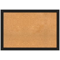 Amanti Art Natural Cork Board Wood Framed Midnight Black Narrow Bulletin Board 39 in. x 27 in.