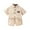 Khaki, variant on IROINNID Summer Toddler Clothes Casual Solid Lapel T-shirt Short Sleeve Shorts Baby Boys and Girls Set 18-24 Months