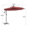 thumbnail image 6 of CITYLE Solar LED Lighted Patio Umbrella with 8 Ribs/Tilt Adjustment and Crank Lift System 32 Solar LED Lights, Offset Hanging Market Umbrella for Backyard, Poolside, Lawn and Garden, UPF 50+, Red, 6 of 7