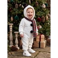 thumbnail image 5 of RUINIXCW Baby Christmas Snowman Costume Long Sleeve Hooded Jumpsuit, Striped Scarf, 5 of 7