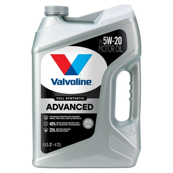 Valvoline Advanced Full Synthetic 5W-20 Motor Oil 5 QT, Case of 3