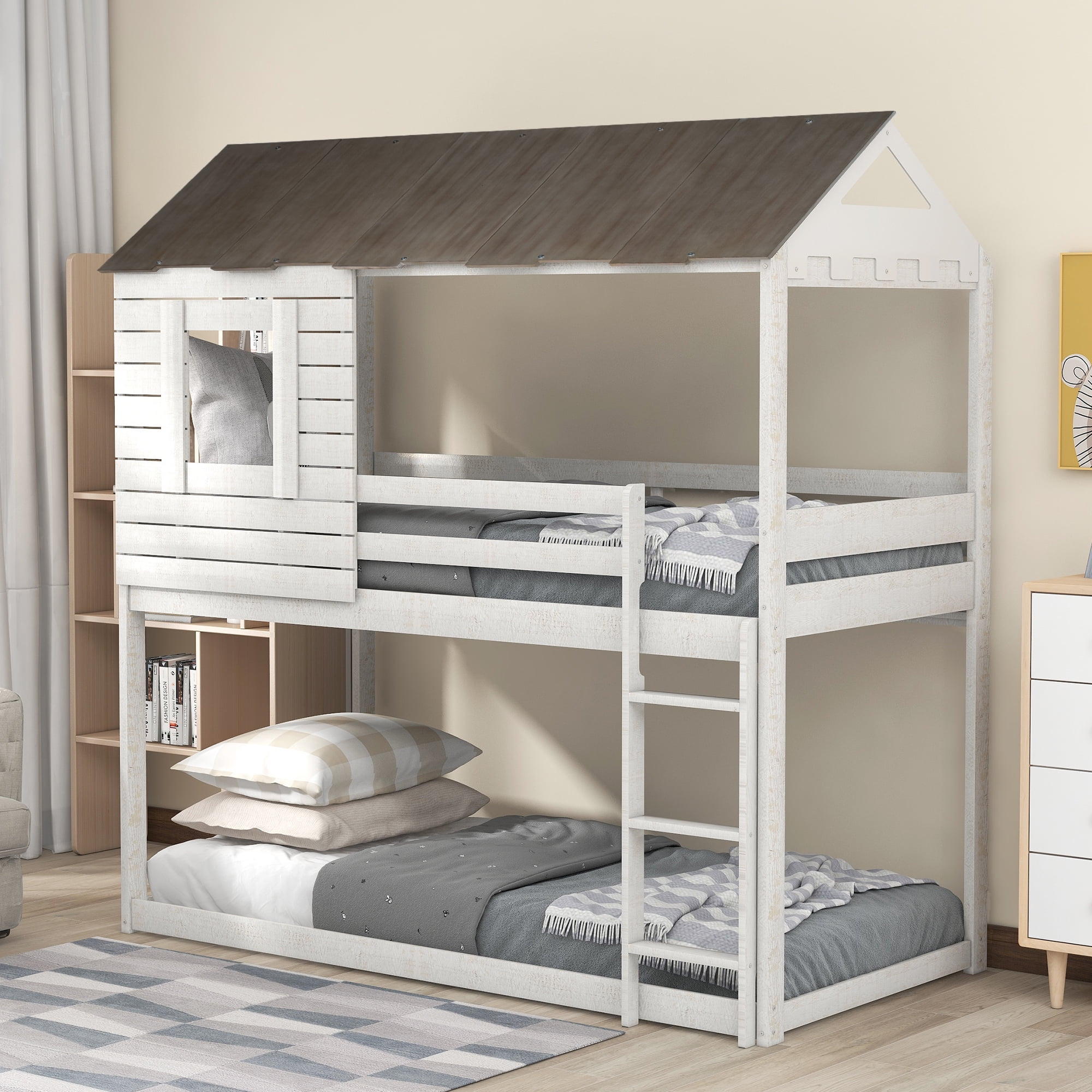 Twin Size Bunk Beds Syngar House Loft, How To Make A Twin Size Bunk Bed