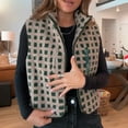thumbnail image 4 of UAMVSH Fuzzy Fleece Vests for Women Fashion Plaid Sleeveless Warm Waistcoats Fall Winter Lightweight Zip up Sherpa Gilet Jackets(Large,Green), 4 of 5