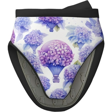 

PRIYAL Silicone Oven Mitt Purple Aerostat_Balloon Flowers Mini Oven Glove Silicone Heat Resistant Cooking Pinch Mitt 500f Non-Slip Oven Mitt with Loop for Grilling Baking Mitt Gift