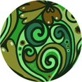 thumbnail image 1 of Ahgly Tapis Rond Lavable en Machine Intérieur Transitionnel Vert Forêt Foncé, 8 Pieds Rond, 1 of 7