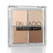 "Palladio Eyeshadow Quads, Velvety Pigmented Blendable Matte, Metallic & Shimmer Finishes, Creamy Formula, Four Way Quad Eye Shadow Palette, Talc-Free (Miss Popular)"