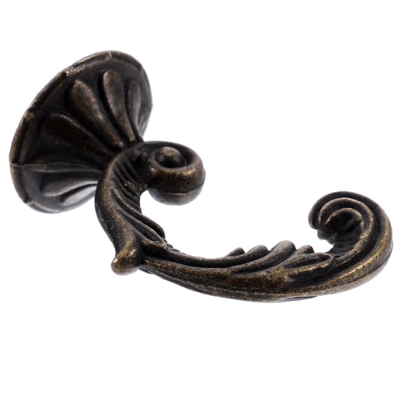 WRITWAA 4-Pack Vintage Style Golden Zinc Alloy Wall Hooks for Hanging Coats, Towels, Hats, and Accessories with Design