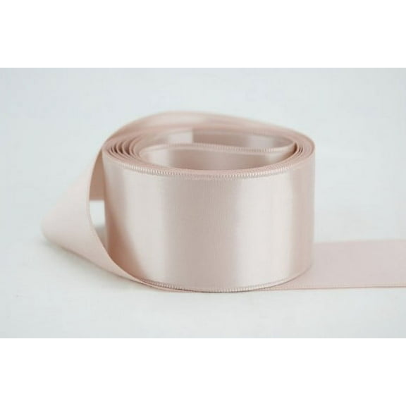 Ribbon Bazaar Double Faced Satin 1-1/2 inch Pink Sand 50 yards 100% Polyester Ribbon