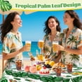 thumbnail image 2 of Tropical Hawaiian Tableclothes Luau Party Decor Plastic Disposable Palm Leaves Table Covers for Summer Beach Cocktail Aloha Safari Jungle Party Supplies 54" x 108" 3PCS Design 5, 2 of 8