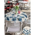 thumbnail image 4 of Outdoor Tablecloth with Umbrella Hole and Zipper, Navy Blue Floral Round Table Cloth 60 Inch Waterproof Tablecloth, Spring Flowers Rustic Butterfly Picnic Table Cover for Patio Camping, 4 of 7