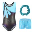 thumbnail image 1 of Xmarks Gymnastics Leotards for Girls Toddlers Kids Sparkle Sequins Top Dancewear Blue Black 5-12Y, 1 of 1