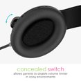 thumbnail image 3 of MEE audio KidJamz 3 Kids Safe Listening Headphones with Volume Limiter & Built-in Microphone, Adjustable On-Ear Headset w/ 3.5mm Jack & Tangle-Free Cord for Online Learning/School/Travel/Tablet（Black）, 3 of 8