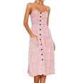 thumbnail image 1 of snowsong Robe d'Été, Robes d'Été pour Femmes Boho Décontractée Robe d'Été Col Rond Sans Manches Robe de Plage Robe Évasée Robe de Plage Slim, Robes Sexy, Robes Hawaïennes Robe Rose 3TG, 1 of 8