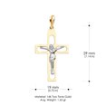 thumbnail image 3 of 14K Two Tone Gold Crucifix Pendant with 1.2mm Singapore Chain Chain Necklace - 20", 3 of 4