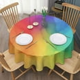 thumbnail image 3 of Rainbow Tie Dye Ink Pattern Round Tablecloth 60"x60",Wrinkle Wipeable Table Cloth for Kitchen Dining Room Picnic Patio Party, 3 of 6