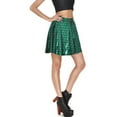 thumbnail image 3 of SWSMCLT Women's Fish Scale Outfits Billowy Skirt Above Knee Bunched Elastic Band Halloween Comfy Cool Casual Mermaid Green 16, 3 of 5