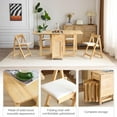 thumbnail image 6 of VINGLI Folding Dining Table Extendable Drop Leaf Foldable Table 5 Piece with 4 Chairs 2 Drawers and Wheels for Kitchen Space Saving，Natural, 6 of 9