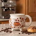thumbnail image 2 of Whyan Cute Halloween Pumpkin Mug with Lid, 320ml Ceramic Coffee Cup, Heat-Resistant Handle, for Home Office Daily Use, Fun Fall Gift, 2 of 6