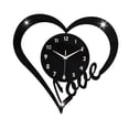 thumbnail image 1 of Reloj de pared con forma de corazón, reloj de , regalo para el hogar, decoración colgante, silencioso, sin , para fiestas, cafeterías, salas Negro, 1 of 8
