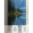 thumbnail image 3 of Grey Mountain Sheer Curtains for Living Room Bedroom Green Forest Modern Art Farmhouse Sheer Curtains 63 Inch Long 2 Panels Set Light Filtering Curtain Window Treatments Drapes for Dining Room, 3 of 6