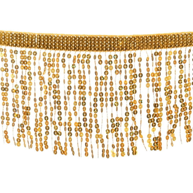 Uxcell Fleco de Lentejuelas de 10 Yardas de 6.3 Pulgadas de Ancho para Manualidades, Dorado