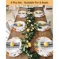 thumbnail image 4 of 13 Inch Round Placemats Set of 6, Orange Yellow Pumpkin Fall Non Slip Heat Insulation PP Table Mats, Thanksgiving Leaves Grey Plaid Washable Place Mats for Kitchen Dining Party Table Decor, 4 of 7