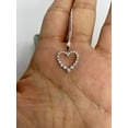 thumbnail image 3 of Women's Round Cut Diamond Beautiful Open Heart Pendant 14k White Gold Plated, 3 of 4