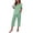 Green, variant on Gingham Check Lounge Set for Women, V-Neck Short Sleeve Pajama Top with Capri Pants - Casual Printed Sleepwear with Contrast Pocket & Relaxed Fit Pink XXL