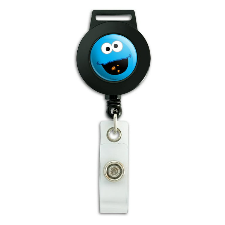 Sesame Street Cookie Monster Face Lanyard Retractable Reel Badge ID Card  Holder 