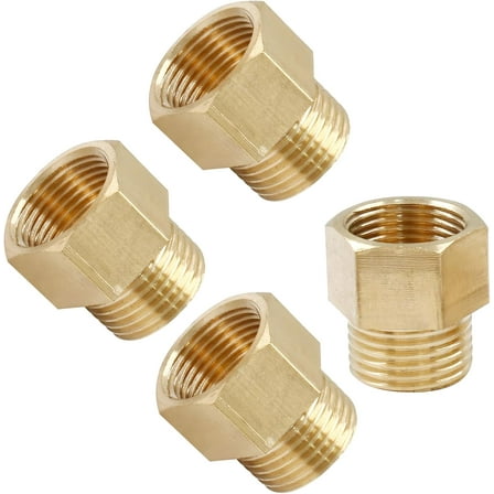 4 Pcs High Pressure Brass Pipe Fittings, 1/2"