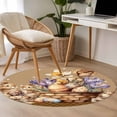 thumbnail image 4 of Easter Bunny Round Area Rug 4Ft Washable Circle Rugs for Bedroom Dining Room, Brown Eggs Flowers Rabbits Vintage Dots Plaid Non-Slip Carpet Floor Mats Indoor Outdoor Carpet Runner Home Decor, 4 of 8