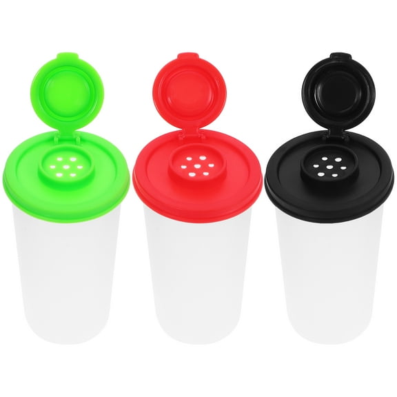 3 Pcs Salt and Pepper Bottles Plastic Seasoning Jars Travel