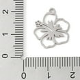 thumbnail image 3 of 20pcs Manual Polishing 201 Stainless Steel Pendants Laser Cut Flower Charm Stainless Steel color 17x15x1mm Hole: 1.6mm, 3 of 3