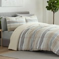 thumbnail image 6 of Vellux Oslo Plaid 3-Piece Cotton Comforter Set, Down Alternative, Queen, Taupe, 6 of 8