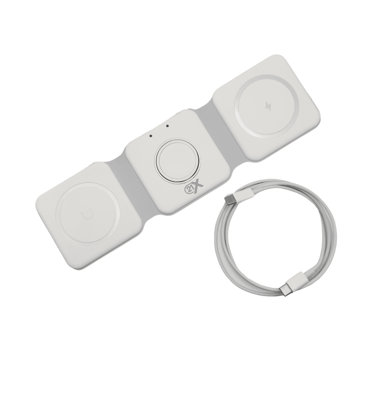 Foldable Magnetic Wireless Charger Station, 3-in-1 Charging Mat for iPhone, Apple Watch & AirPods