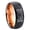 Black And Rose Gold, variant on Celtic Dog Dome Brushed Finish Blue Tungsten Men's Ring 10MM