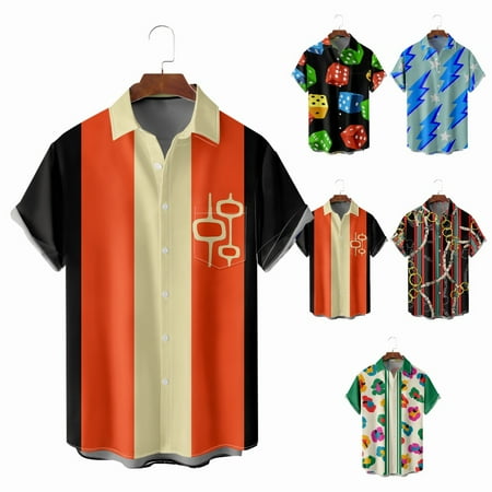 

Mens Beach Hawaii Shirts Regular Relaxed-Fit Clothes Plus Size Men