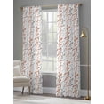thumbnail image 4 of Orange Grey Botanical Sheer Curtains 84 Inch Length 2 Panels Set, Spring Floral Summer Farmhouse Voile Window Treatment Rod Pocket Curtains Sheers Drapes for Bedroom/Living Room/Kitchen 52"x84"x2, 4 of 7