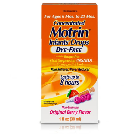 Infants' Motrin Concentrated Drops, Fever Reducer, Ibuprofen, Dye Free, Berry Flavored, 1 (Best Thing To Take For Sinus Headache)