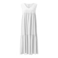 thumbnail image 5 of Amzcrzy Summer Dresses for Women 2026 Casual Loose Solid Color Maxi Dresses Fashion V Neck Sleeveless Womens Dresses Comfy Linen Pleated Vacation Sundresses with Pockets M, 5 of 7