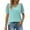 Blue, variant on GEWSEY Womens T Shirts Casual V Neck T Shirts for Women Lace Short Sleeve Curved Hem Tops Loose Fit Orange, S