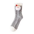 thumbnail image 3 of Fabrcox Fuzzy Slipper Socks for Women, Cute Mid-Calf Non Slip Winter Warm Casual Christmas Pattern Indoor Floor Socks for Home Lounging (Gray), 3 of 6