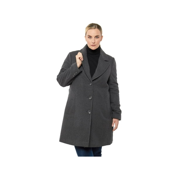 Wool Overcoat Walking Coat Blazer, Long Pea Coat Plus Size