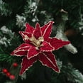 thumbnail image 5 of geerera Poinsettia Velvet Glitter Flowers, Artificial Magnolia Christmas Ornaments, Sparkling Floral Tree Decor, for Wedding Parties, New Year Celebrations, Holiday DIY Projects, 5 of 6