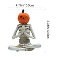 thumbnail image 3 of LHNFT Halloween Skeleton Statues with Pumpkin Heads in a Variety of Yoga Poses, Halloween Decorations Indoor, 3 of 6