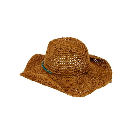 Panama Straw Cowboy Hat - Eliza May Rose Women's Straw Cowboy Hat