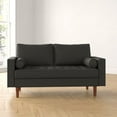 thumbnail image 4 of Uspridefurniture Angulo 57.8'' Faux Leather Square Arm Loveseat -Black, 4 of 6