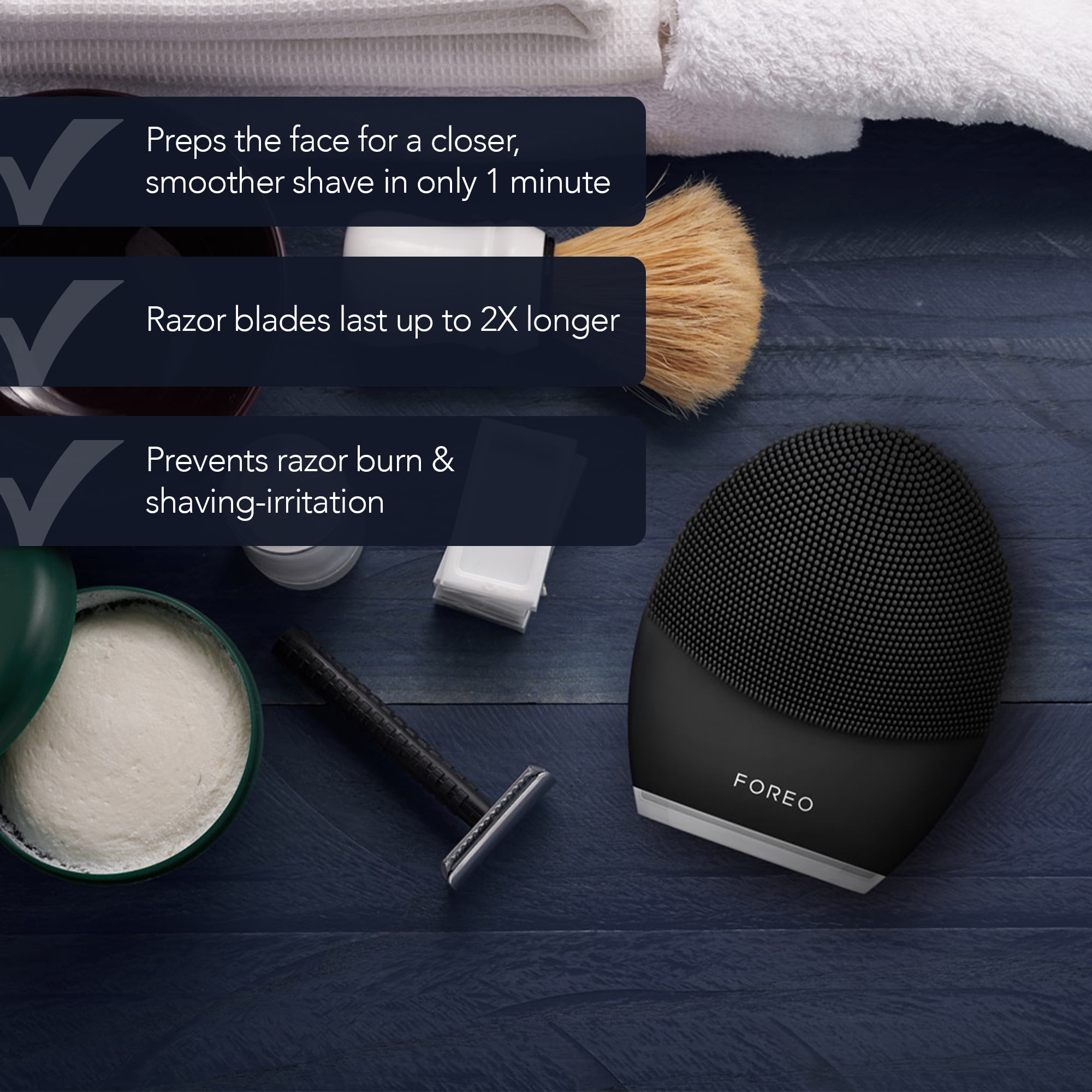 画材 FOREO LUNA3 MEN FOREO LUNA 3 MEN, Facial Cleansing & Firming Massage Brush