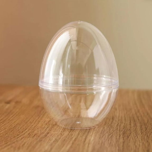 Fillable Clear Easter Eggs 4.5 Inch DIY Painting Easter Egg to Fill Candy,Toy,Fillable Easter Egg for Easter Basket Stuffers Party Decoration