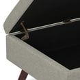 thumbnail image 4 of Owen 34 inch Wide Mid-Century Modern Coffee Table Storage Ottoman in Cloud Grey Polyester Fabric, 4 of 10